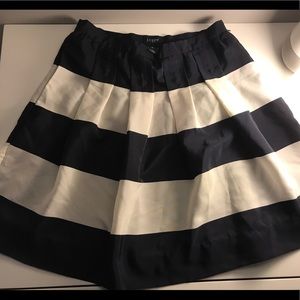 Jcrew Striped Pleated Skirt
